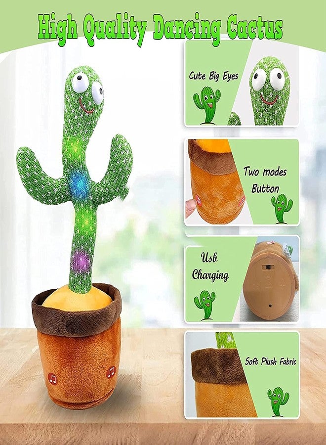 Aganta Talking Cactus Toy Dancing Cactus Toy for Babies Voice Repeat Toys for Kids Entertainment Toys Cactus Plush Toy with Lights Moving Cactus Mimicry Toy - Image 3